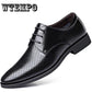Men's British Style Casual Leather Shoes Man Flat Oxford Dress Shoes Wedding Pointed Toe Shoes