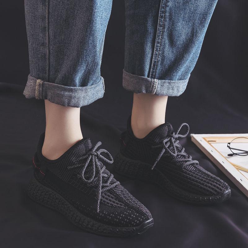 Spring Autumn Men's Sports Shoes All-match Casual Men's Black Coconut Shoes Sports Running Daddy Shoes