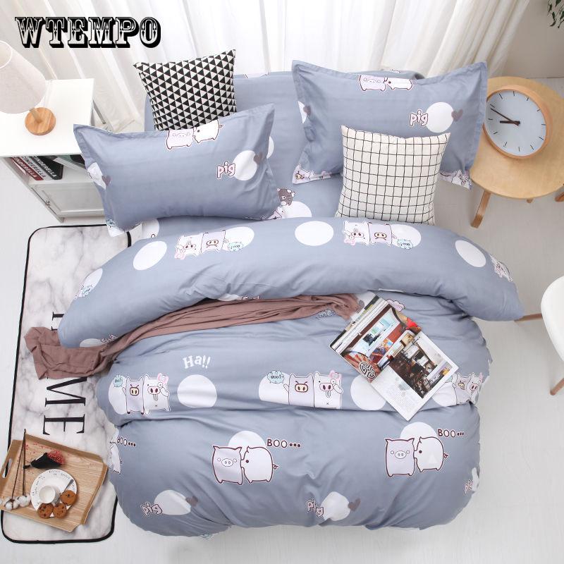 WTEMPO Soft Cotton Bedding Set Banana Leaf Duvet Cover Set Bed Linen King/Queen/Full/Double/Twin