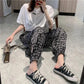 Chiffon Harem Pants Female Ins Tide Summer Letter Pattern Casual Pants Loose and Thin Trousers
