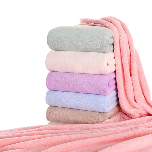 Adult Coral Velvet Towel + Bath Towel Set Home Oversized Absorbent Quick-drying Bath Towel