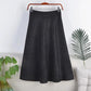 Suede Skirt Autumn and Winter Women All-match High Waist Mid-length Retro A-line Skirt Large Swing Umbrella Skirt
