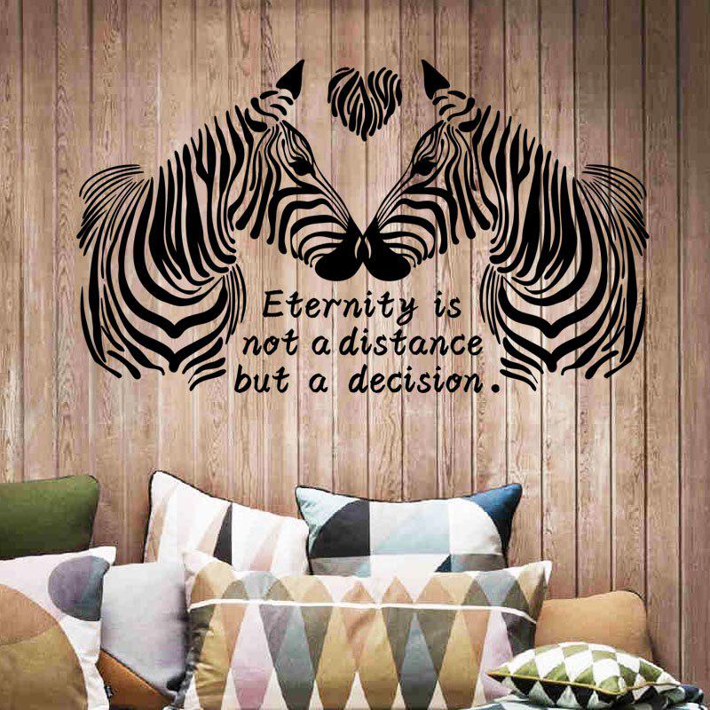 [Wall sticker ]Love Zebra Wall Stickers Black Couple Room Home Decoration Decals Pvc Murals Diy Stic