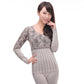 Round Neck Autumn Clothes Long Trousers Ladies Thermal Underwear Suit Middle-aged Mother Tight-fitting Base Body Thickening Without Velvet