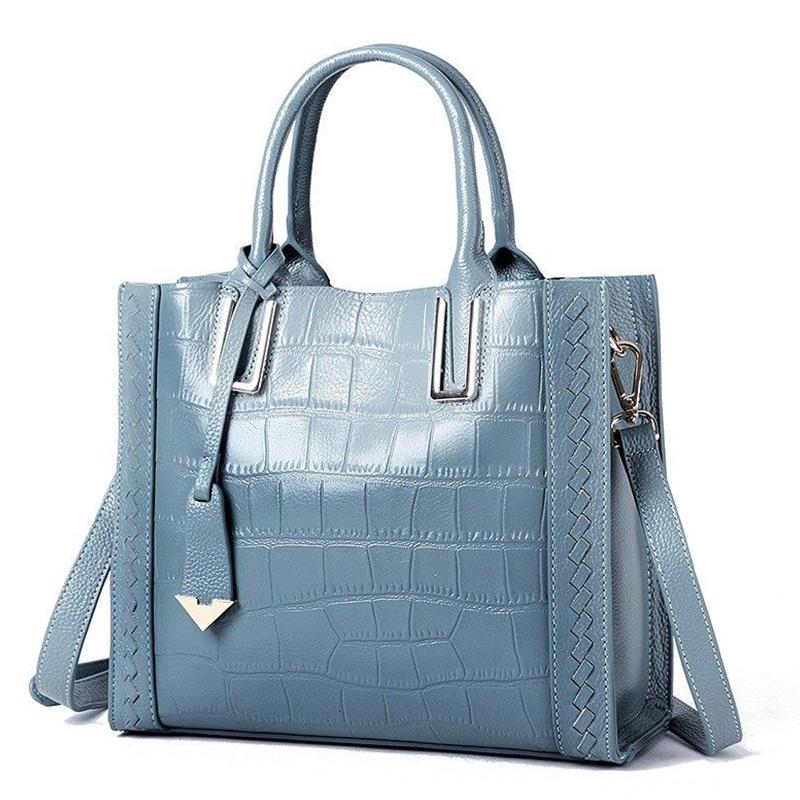 The First Layer of Cowhide Crocodile Pattern Women's Handbags Shoulder Bag Women Fashion Shopping Leather Handbags Large Bags