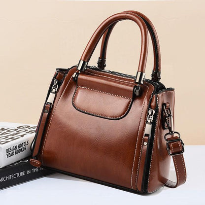 Woman bag European and American Shoulder Handbag Trendy wild Patent leather bag Genuine Leather