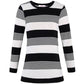 Mom Spring and Autumn Long Sleeve T-Shirt Loose Striped Top Short Casual Bottoming Shirt