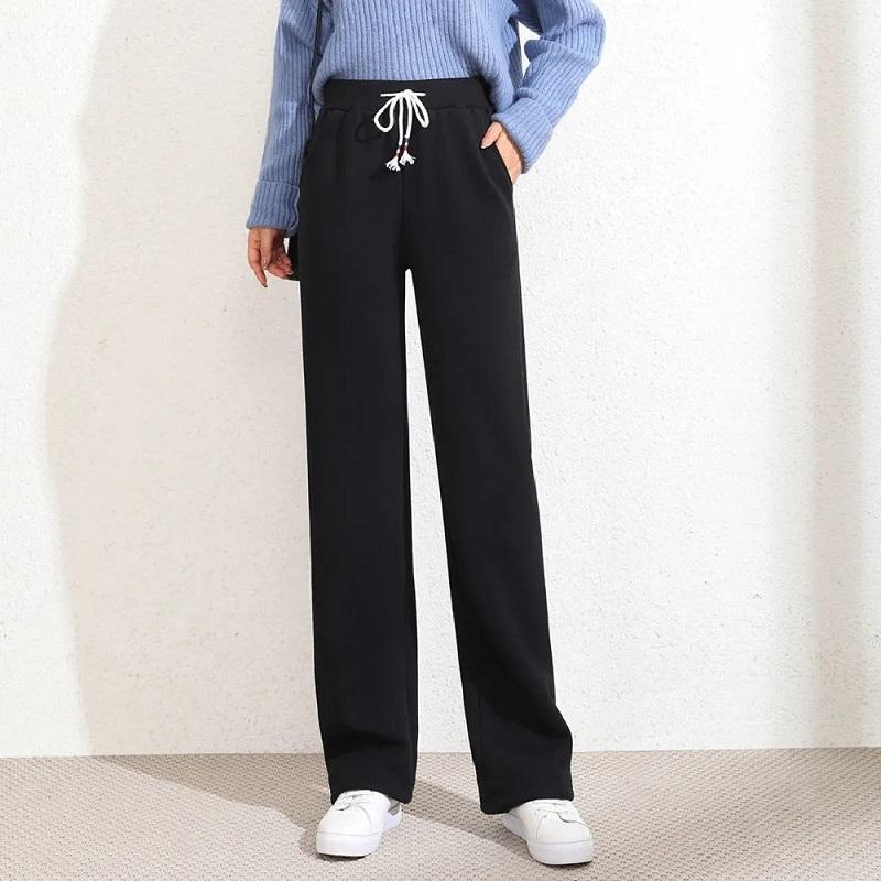 Women's Wide-leg Pants Spring and Autumn High-waisted Slim Straight-leg Trousers Loose Sports Casual Sweatpants