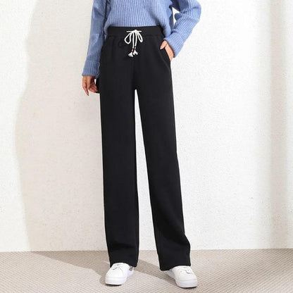 Women's Wide-leg Pants Spring and Autumn High-waisted Slim Straight-leg Trousers Loose Sports Casual Sweatpants