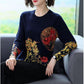 Women's High-end Cashmere Sweater Vintage Ethnic Printed Woollen Sweater  Knit Bottoming Sweater Autumn Winter Plus Size Loose Jumper