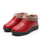 Winter Plus Velvet Warm Cotton Shoes Women's PU Waterproof Non-slip Mother Shoes Comfortable and Lightweight Flat Low-heel Snow Shoes