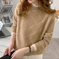 Faux Mink Fleece Sweater Thickened Warm Lace Half Turtleneck Knit Sweater Soft Loose Women's Plus Size Sweater