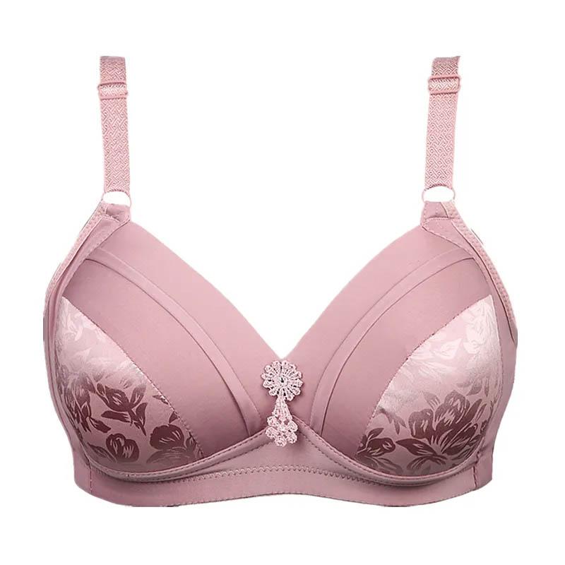 Thin Bras Gathering Sexy Plus Size Ladies Underwear Breathable Lightweight Soft Skin-Friendly No Steel Rings Bra