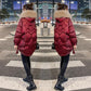 Winter Fashion Trend Women's Small Mid-length Big Fur Collar White Duck Down Padded Jacket