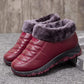 Winter Warm Women's Cotton-padded Shoes PU Waterproof Snow Boots Non-slip Plus Velvet Thickened Flat Work Shoes