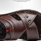 Men Leather Sandals Summer Classic Peep Toe Slippers Soft Sandals Men Roman Comfortable Outdoor Walking Footwear