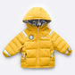 Children's Down Jacket Boys and Girls Short Color Matching Middle and Small Children's Baby Plus Velvet Thick Winter Cotton Clothing Bread Jacket