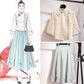 Female Han Chinese Clothing Suit Mandarin Collar Blouse Embroidered Skirt Suit