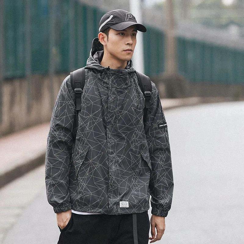 2021 New Spring and Autumn Coat Men's Trend Handsome Loose Jacket Casual Wild Hooded Jacket