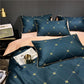 4pcs 60S egyptian bedding sets bear plaid bed set queen king size duvet cover bed sheet set