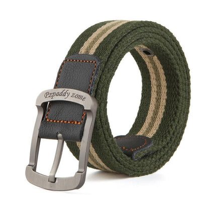 Striped Contrast Military Training Punk Unisex Belt