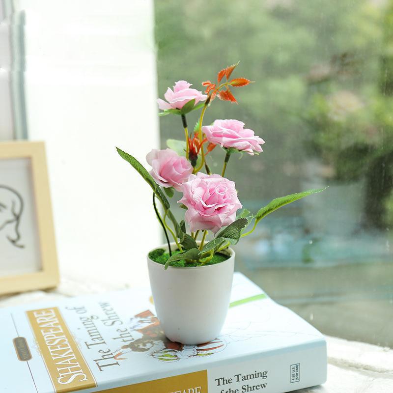 Decoration Indoor Home Dining Table Desk Artificial Flower Simulation Plant Potted Plant Artificial Flower Simulation Flower Bonsai Creative