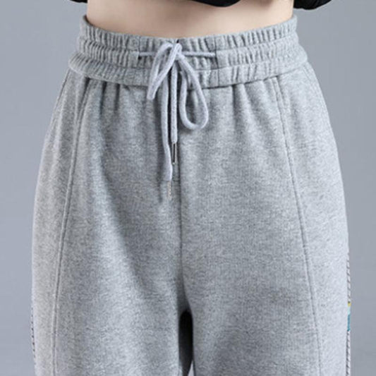 Cotton Casual Harem Pants Female Summer Beam Foot Guard Pants Female Korean Version Loose and Thin Gray Sweatpants