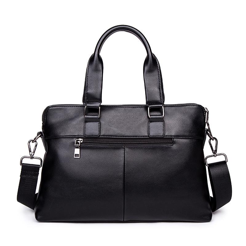 Business Briefcase Men Striped Large Capacity Leather Waterproof Handbag Crossbody Bags Shoulder Bag