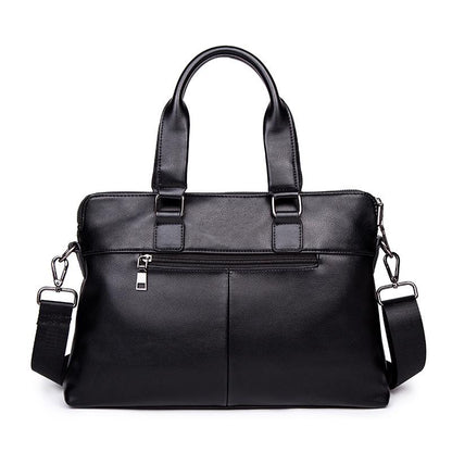 Business Briefcase Men Striped Large Capacity Leather Waterproof Handbag Crossbody Bags Shoulder Bag