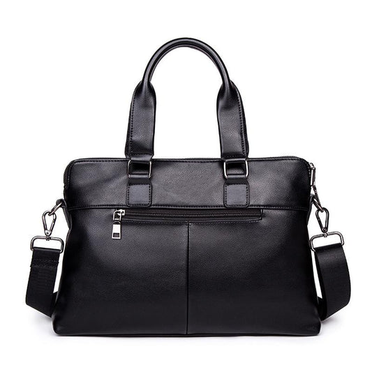 Business Briefcase Men Striped Large Capacity Leather Waterproof Handbag Crossbody Bags Shoulder Bag