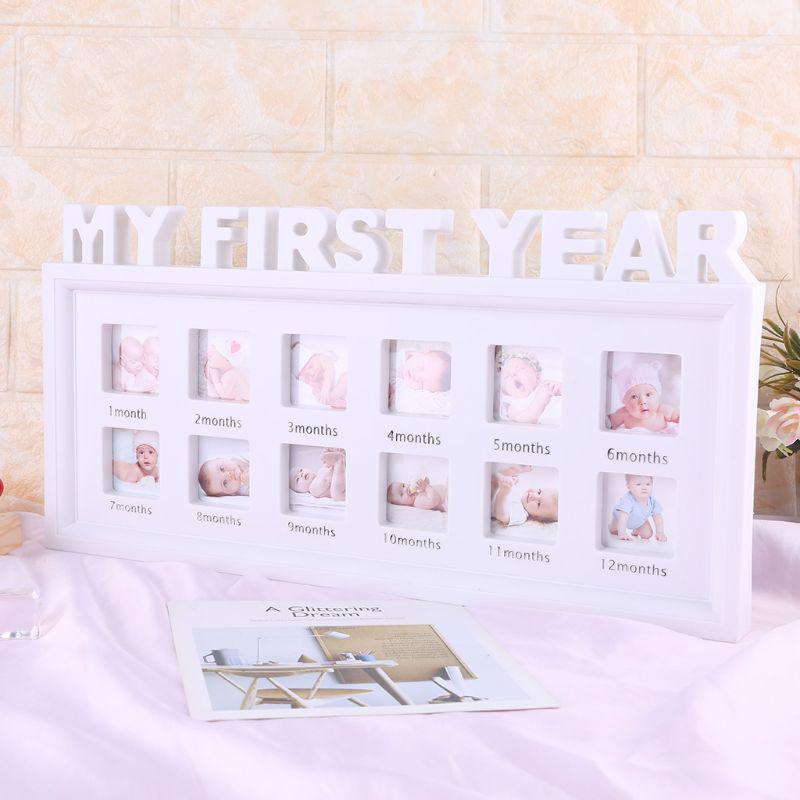Creative DIY 0-12 Month Baby "MY FIRST YEAR" Pictures Display Plastic Photo Frame Souvenirs Commemorate Kids Growing Memory Gift