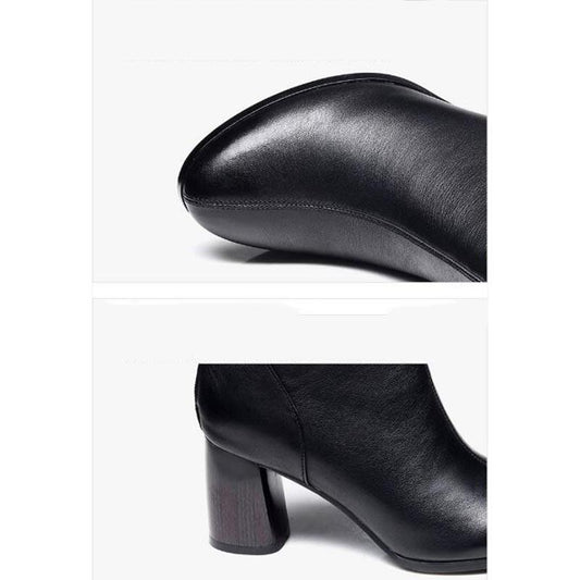 Women Boots Autumn Winter High Heel Warm Pointed  Elasticity Ankle Chelsea Fashion Casual Shoes