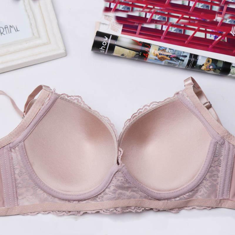 Autumn and Winter Thin Push-up Bra with Steel Ring Large Size Large Adjustable Sexy Lace Jacquard Breathable Anti-sagging Bra