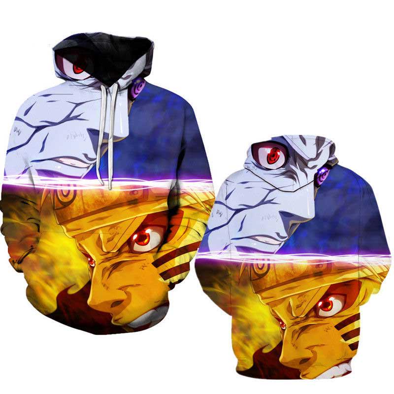 Spring and autumn coat 3D printing cartoon anime clothing woman plus size hooded sweater men