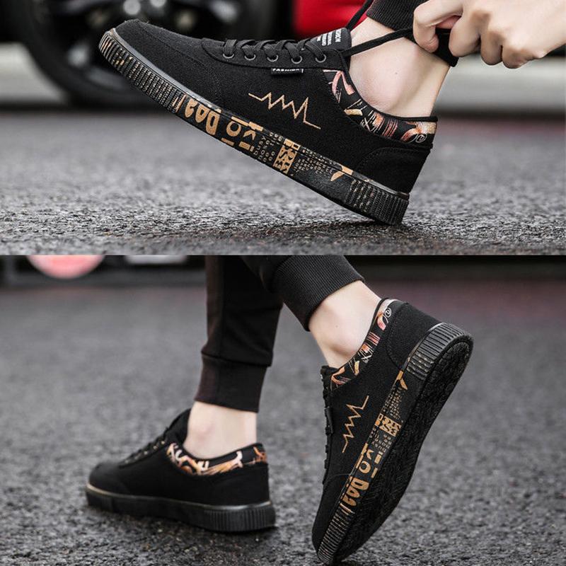 Summer Breathable Men's Shoes Canvas Shoes Fashion Trend Korean Student Shoes Men's Board Shoes Casual Sports Men's Cloth Shoes