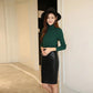 High Waist Hip Leather Skirt Women's Spring Slim Split Skirt Leather Skirt Skinny Tight Straight Knee Length Office PU Half Skirt