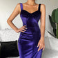 Female Simple Elegant Party Dress Slim Backless Graceful Vintage Party Mid-length Suspender Dress