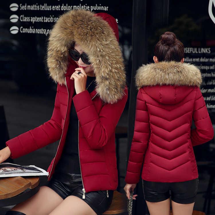 Fashion Fur Coat Winter Women Down Cotton Padded Jacket Coat Female Thick Long Down Parkas Outwear