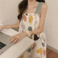 Cute Girls Women's Summer Dress Printing Knee-length Daily Wear Nightdress Pajamas