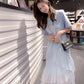 Dress Female Student Korean Version Loose Large Size Net Yarn Fairy Skirt Summer Small Fresh T-shirt Long Dress