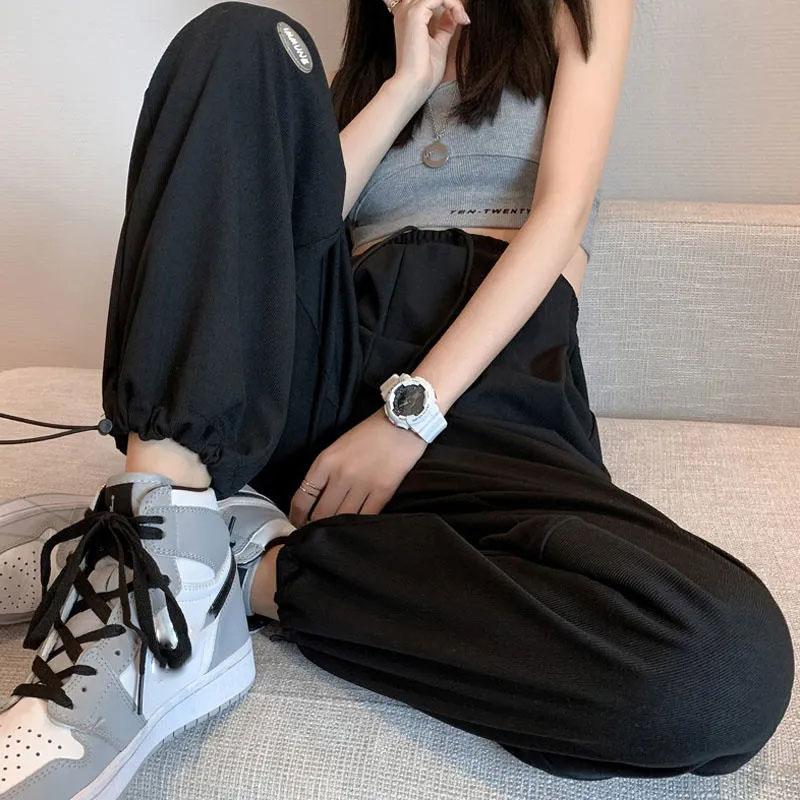 Women's Ice Silk Sweatpants Spring Summer Loose High Waist Drape Casual Pants Legging Pants Anti-mosquito Wide Leg Pants S~XXXXL Large Size Pants