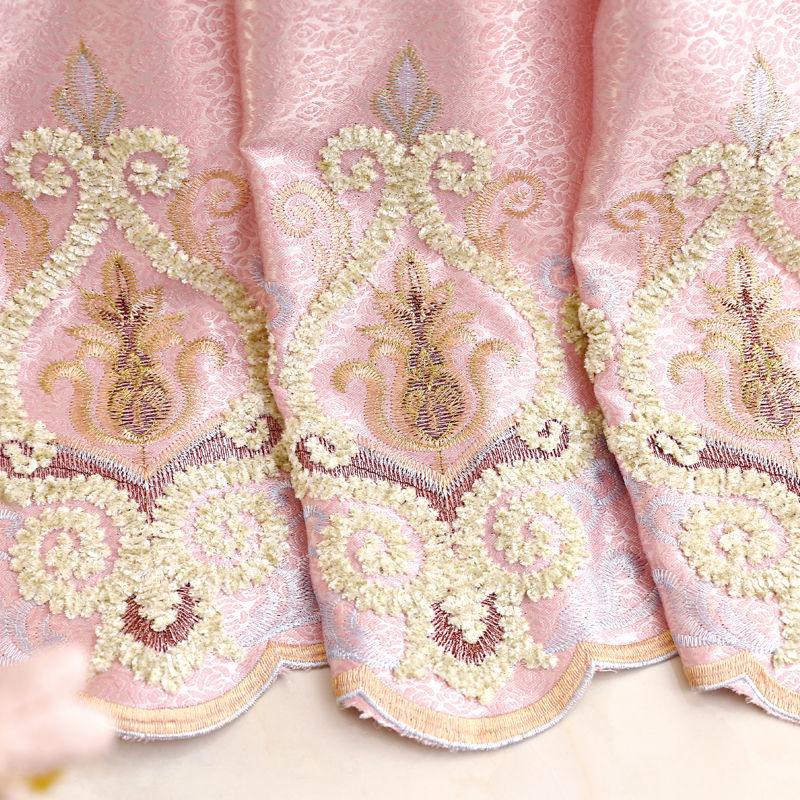 1/2pcs Luxury European-style Embroidered Thick Curtains for Living Room Balcony Bedroom Two-layer Blackout Curtain