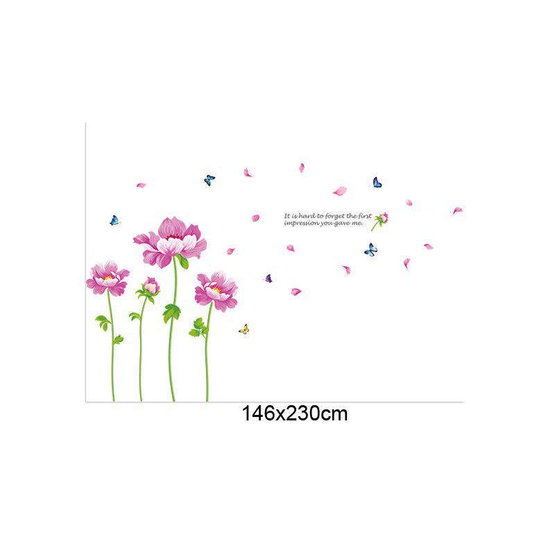 [Wall sticker ]Purole Flower Butterfly Wall Stickers Home Decor Living Room Bedroom Kitchen Baby Roo