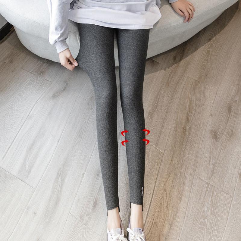 Spring and Autumn Thin Threaded Leggings Women's Long Trousers Are Thin Outer Wear Elastic High Waist Stretch Leggings Yoga Pants