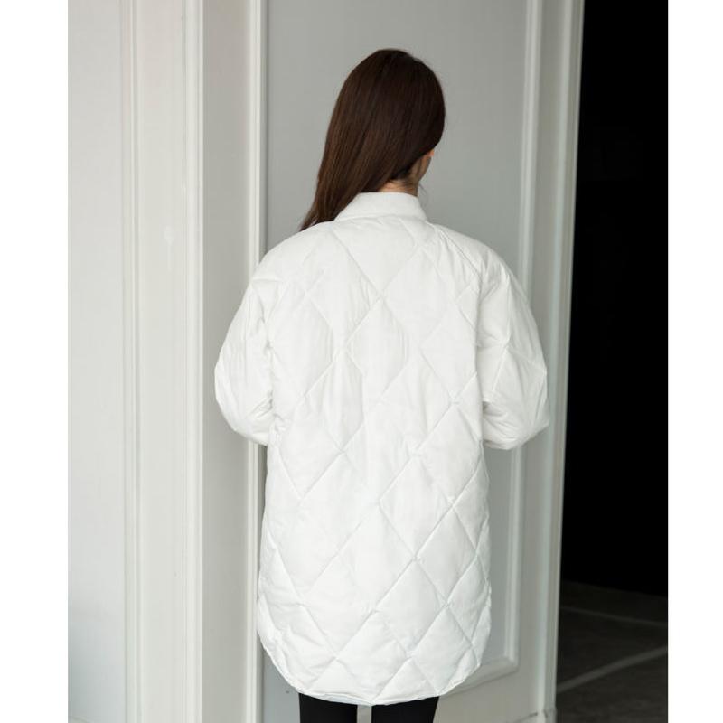 Women's Down Jacket Mid-length Lightweight Baseball Uniform Korean Loose White Duck Down Jacket