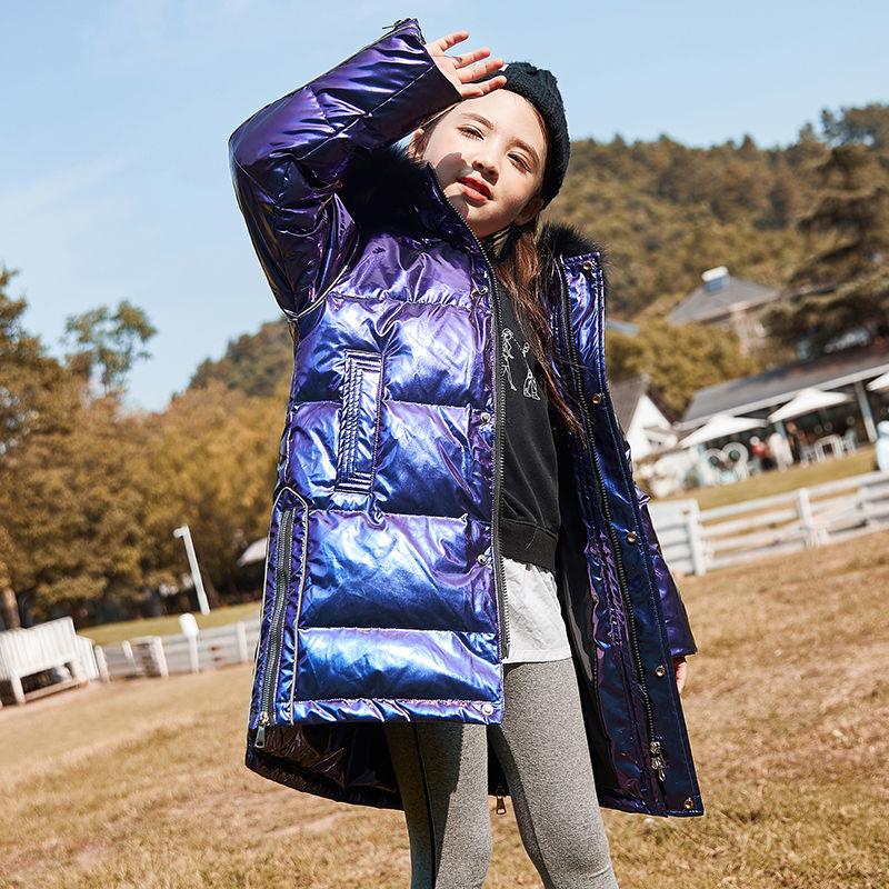 Silver Kids Down Padded Jacket Double-sided Wear Boys and Girls Thick Winter Fashionable Jacket
