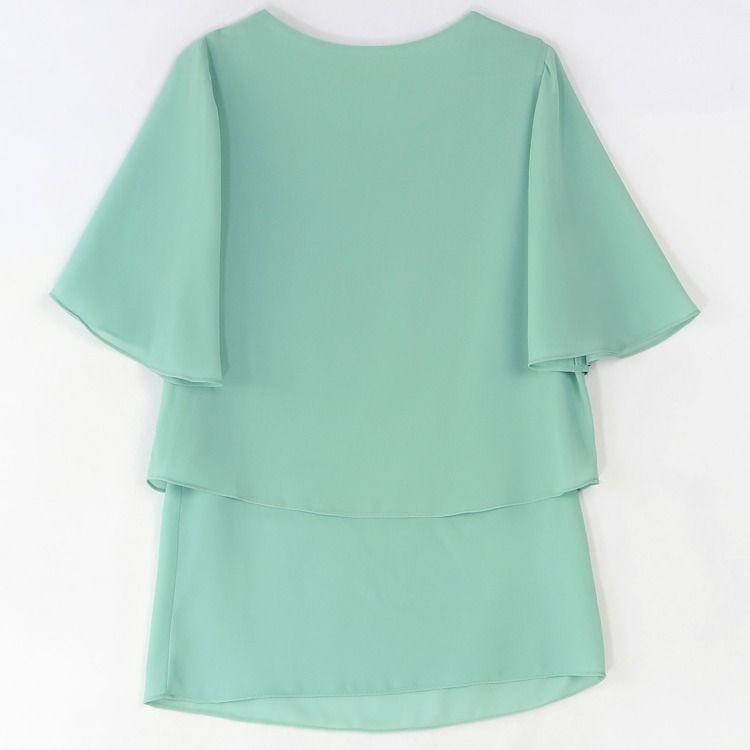 Set Chiffon Dress Female Niche Sweet Wind Is Thin Two-piece Skirt Round Neck Short-sleeved Top A-line Short Skirt Chiffon Fabric Light and Breathable