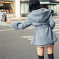 Autumn and Winter Mid-length Style Hooded Sweater Loose Cardigan Thick Long Sleeve Coat Fashion