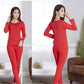 Warm Women's Underwear Plus Velvet Bottoming Shirt Women's Suit Thin Body Slimming Plus Size Pajamas Buy One Set and Get One Set Free