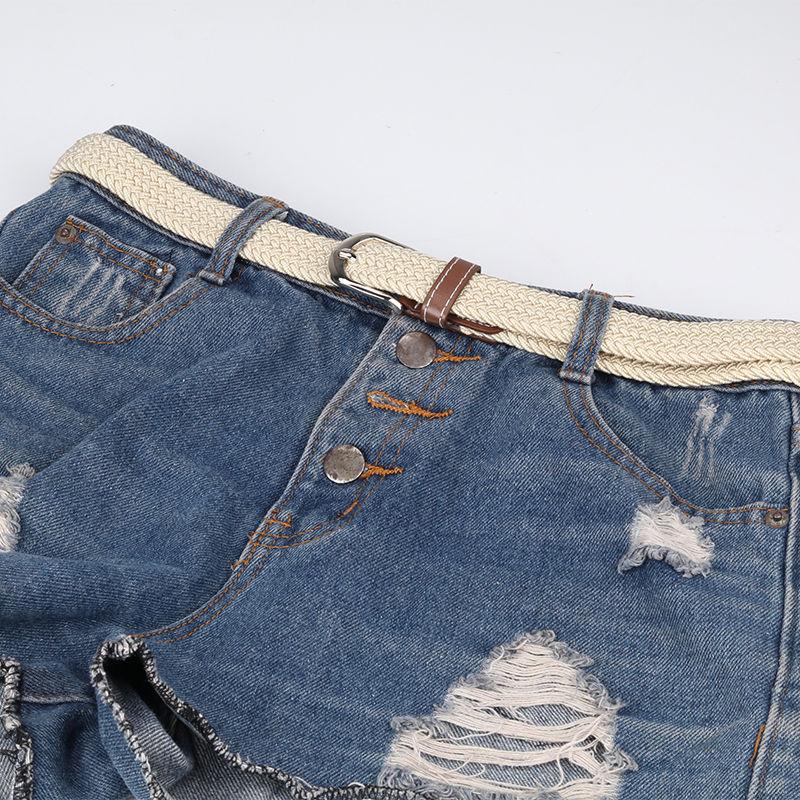 Women's Belt Thin Belt Unisex Students Canvas Stretch Wild Woven Elastic Youth Pants Belt
